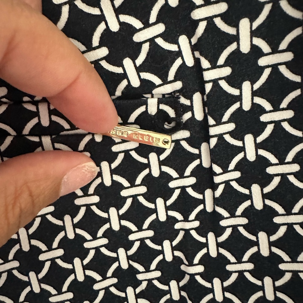 Anne Klein Black & White Print Tailored Shorts Size 12 Gold Button - Picture 6 of 6